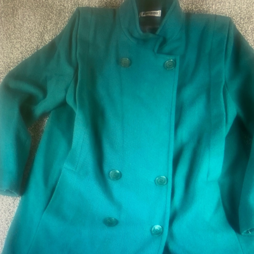 Vintage Forecaster of Boston Trench Trench Coat Women Wool Green 13/14